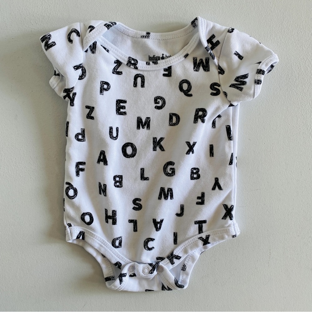 Indigo Alphabet Bodysuit